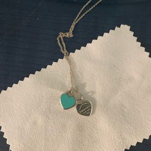 Tiffany & Co Double Heart Blue Mini Necklace